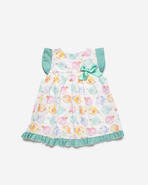 Vestido Niña Enterizo Telas Peces Globo Juliana J7136