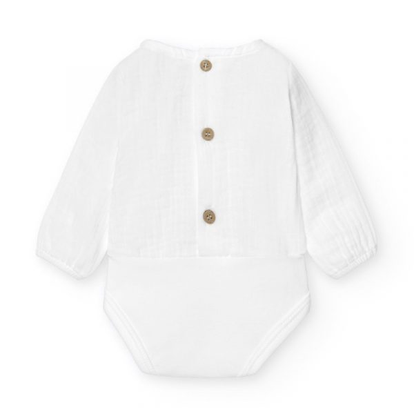 Babidu Body Tapeta Botones Bambula Manga Larga 1723 - Imagen 3