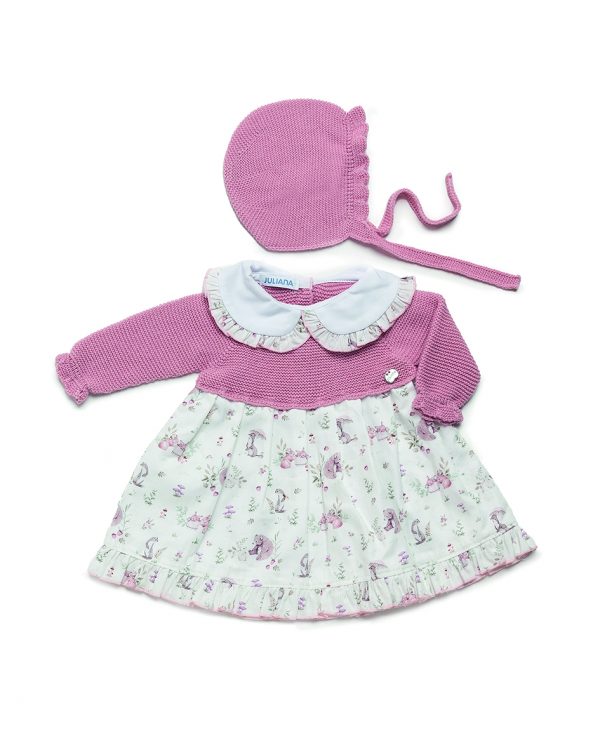Vestido Niña Cuerpo Punto Tela Animalitos Juliana 24634