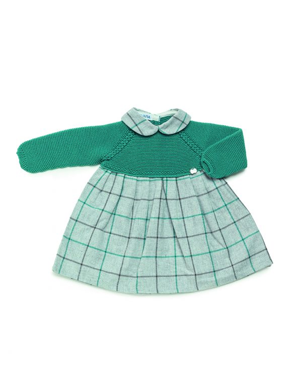 Vestido Niña Cuerpo Punto Tela Cuadros Juliana 24640
