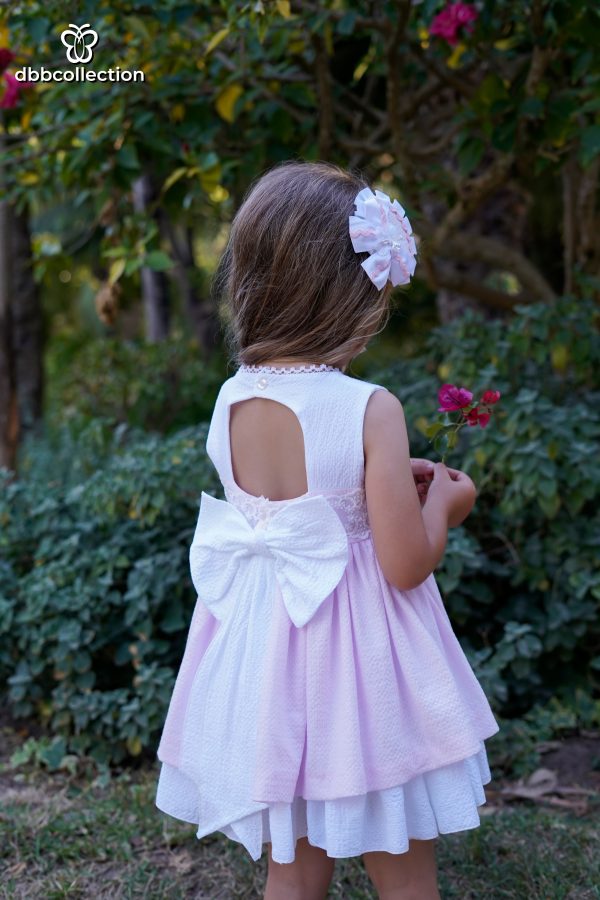 Vestido Niña Blanco y Rosa Dbb Collection 22702 - Imagen 2