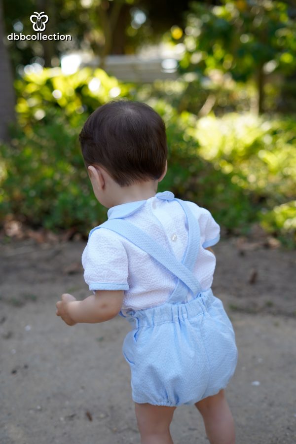 Conjunto Niño Cuello Bebé Blanco y Celeste Dbb Collection 22705 - Imagen 2