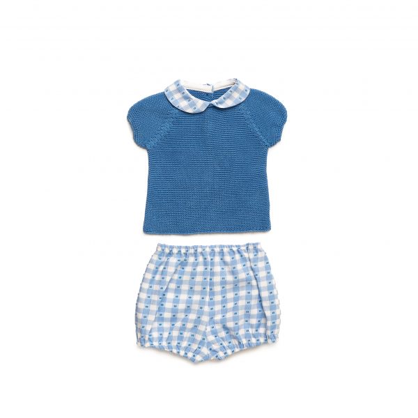 Conjunto Bebé Pantalón Tela Cuadritos Juliana 25086