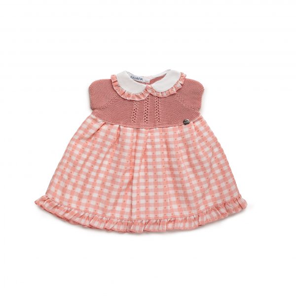 Vestido Niña Cuerpo Punto Cuadritos Plumeti Juliana 25118