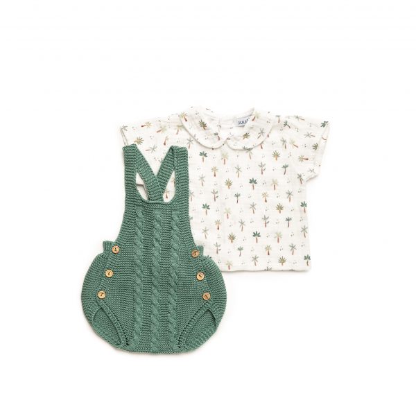 Peto Niño Punto Trenzas con Camisa Palmeras Juliana 25200