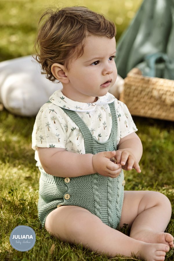 Peto Niño Punto Trenzas con Camisa Palmeras Juliana 25200 - Imagen 2