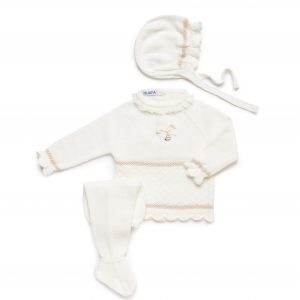 Conjunto Bebé Lana 3 Piezas Punto Rombos Vastas 25542