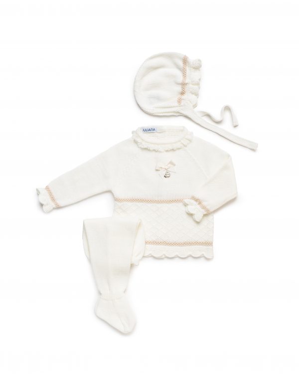 Conjunto Bebé Lana 3 Piezas Punto Rombos Vastas 25542