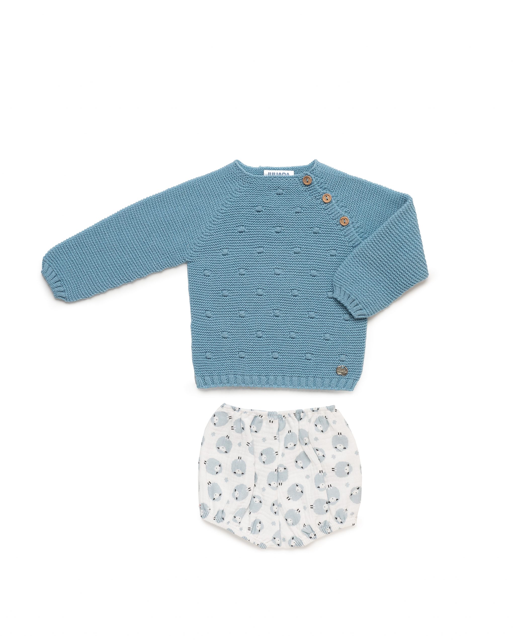 Conjunto Bebé Pantalón Tela Ovejitas Juliana 25583