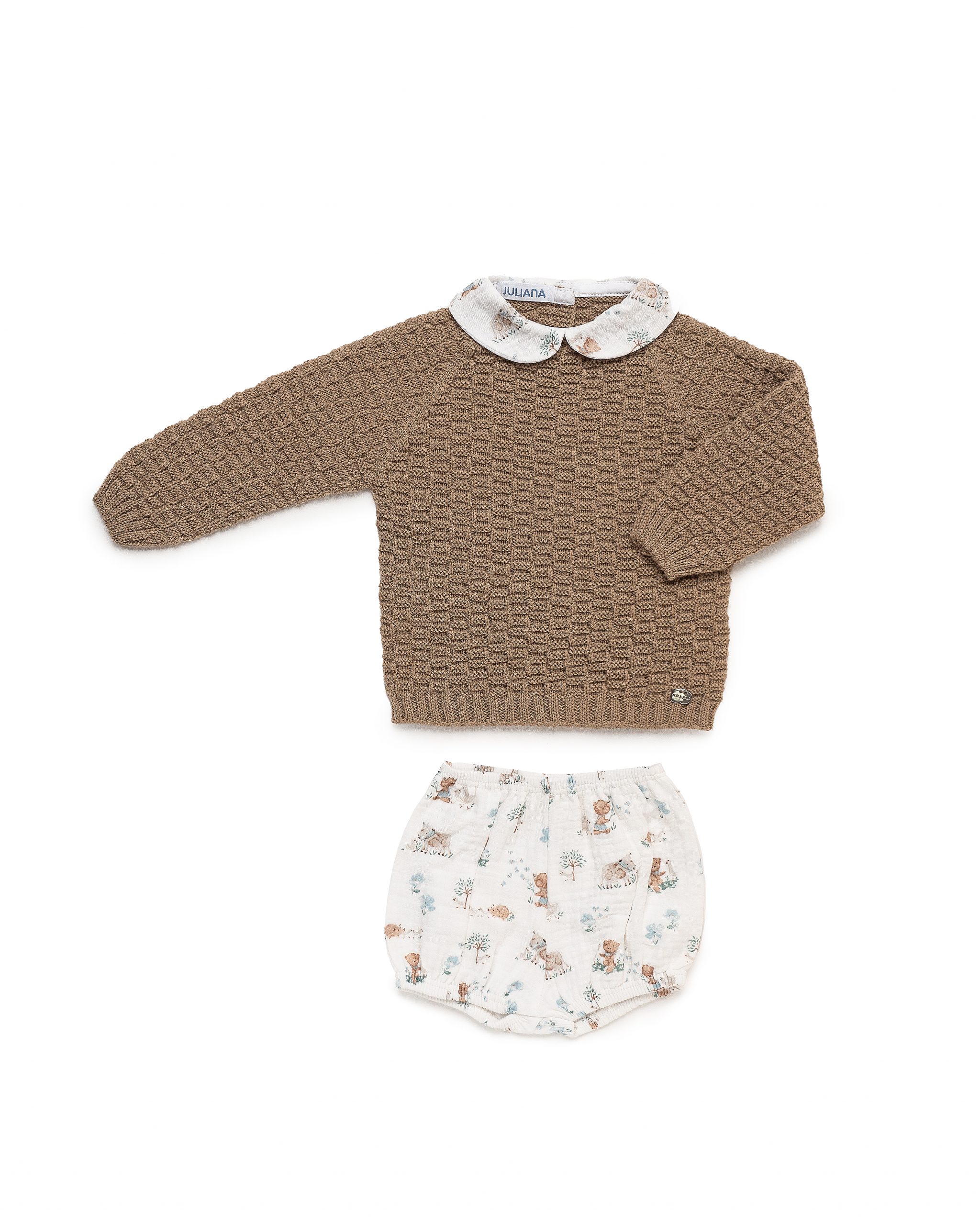 Conjunto Bebé Pantalón Tela Animalitos Juliana 25591