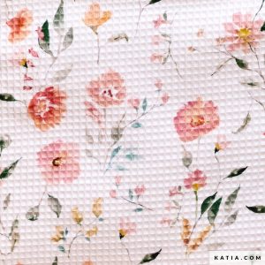 Tela por metros Katia 2312-1 Waffle Print Waffle Flowers