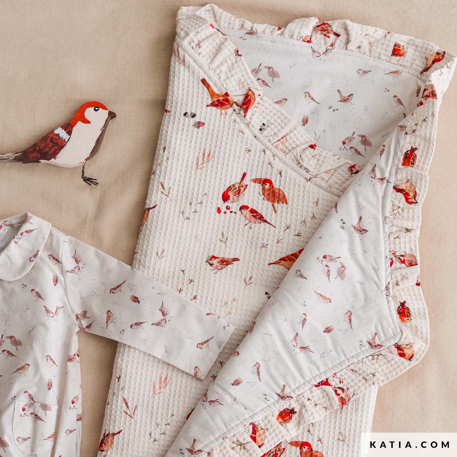 Tela por metros Katia 2312-3 Baby Birds - Imagen 4
